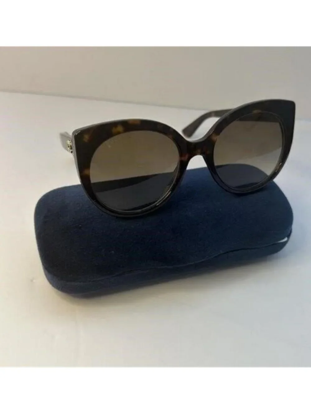 New Authentic GUCCI  Acetate Cat Eye Sunglasses GG0325S Tortoise - Picture 9 of 12